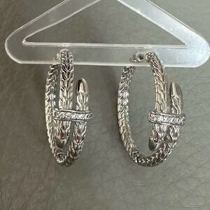 Designer Inspired Silver Hoop Earrings